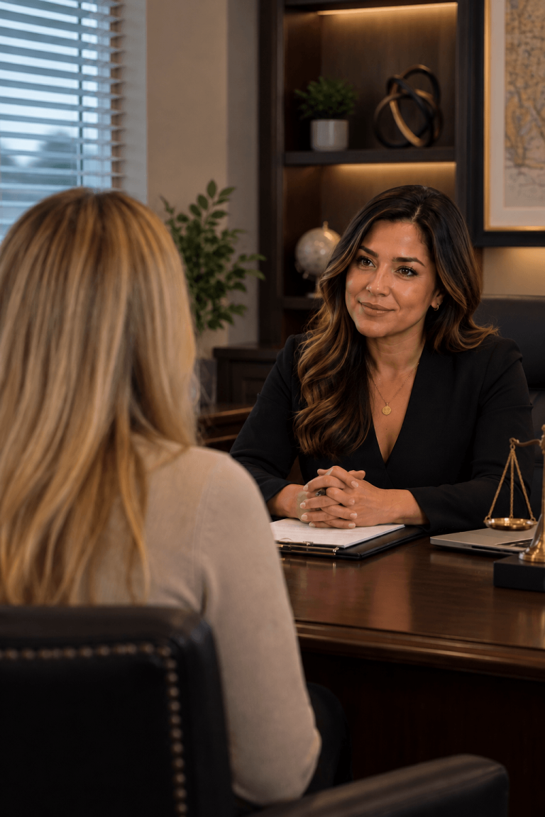 Austin Immigration lawyer meeting with a client in a professional office consultation